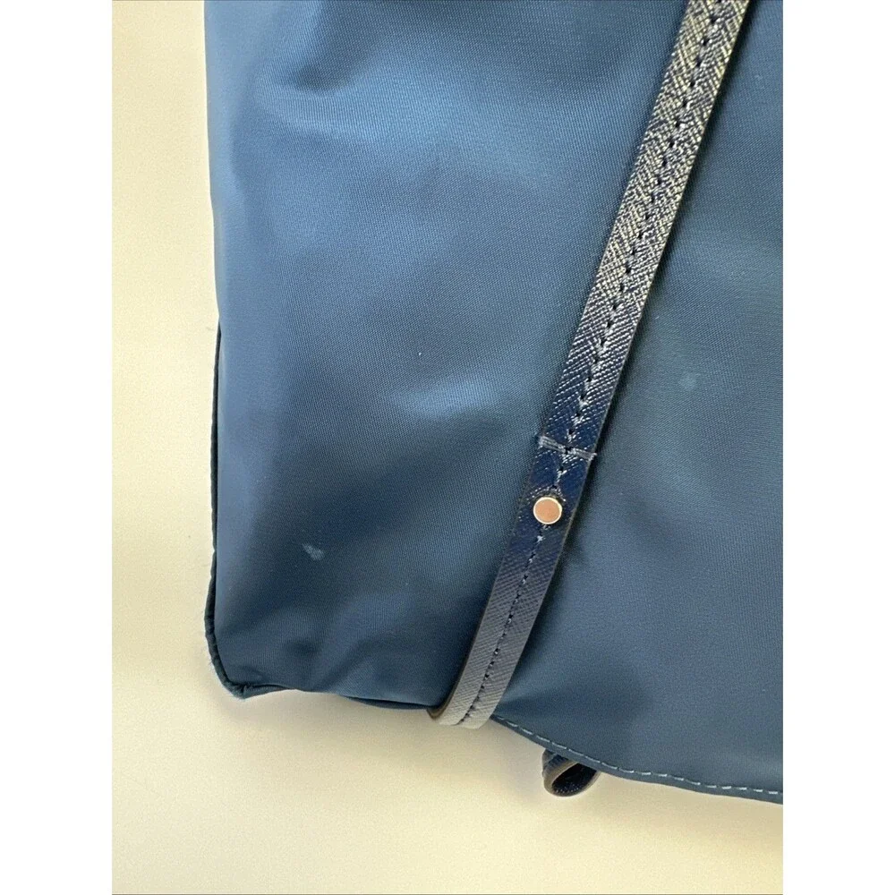 TUMI Voyageur Q Tote Bag Navy‎ Nylon Double Leather Straps Travel Quality Large